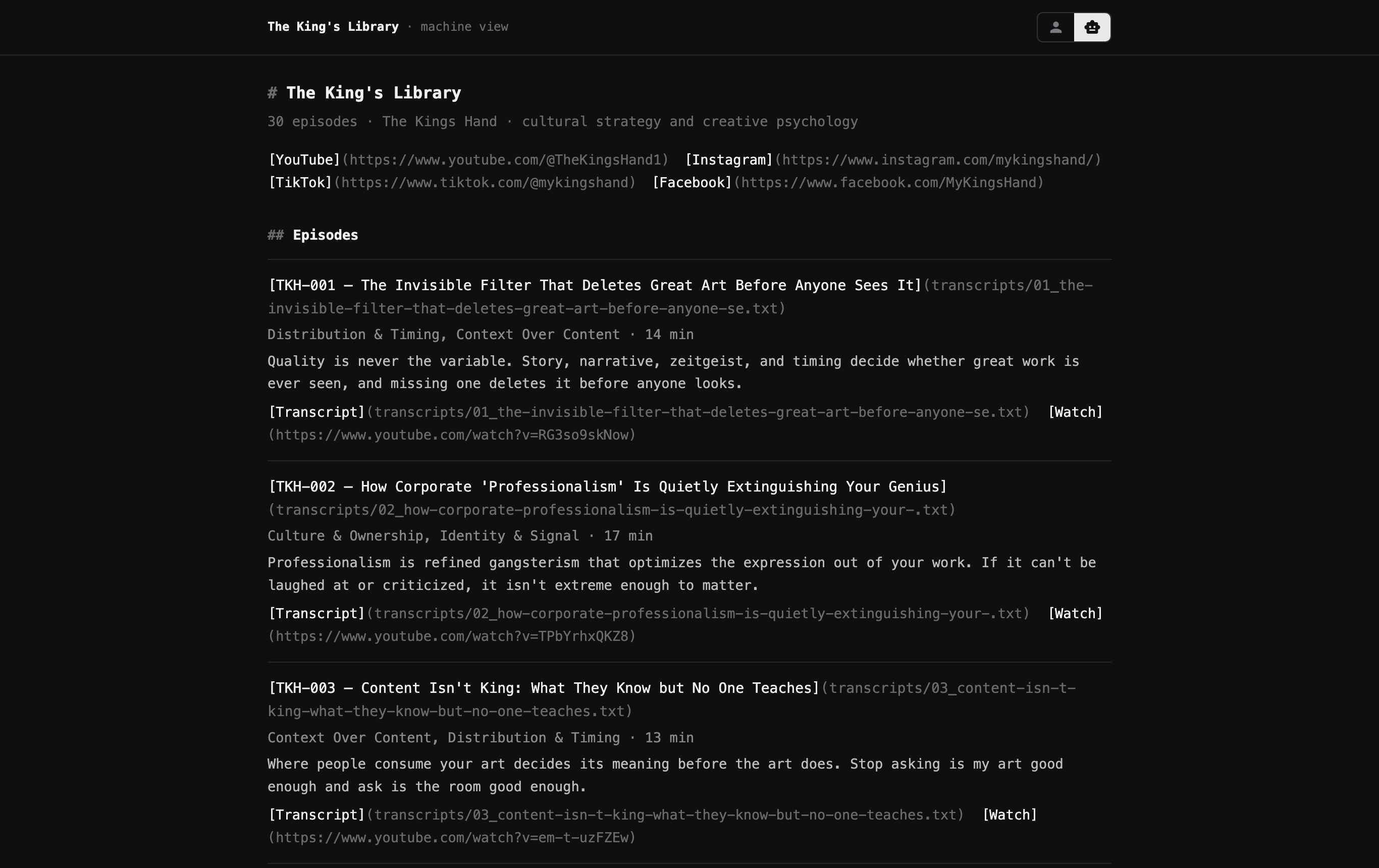 The machine-readable view